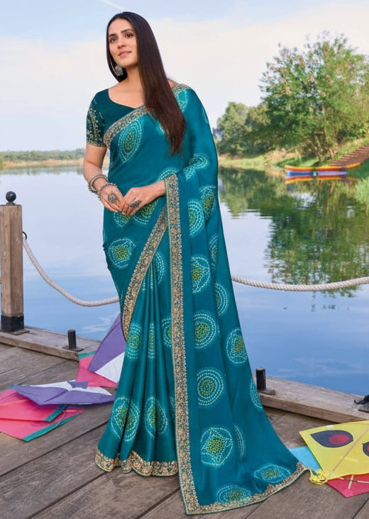 Bandhani Print Georgette Saree Main image