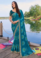 Bandhani Print Georgette Saree