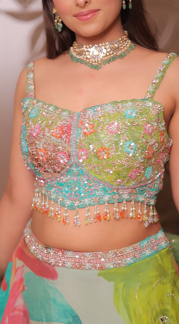 Watercolor Garden Dream Lehenga Set (S253 D-69) Secondary image