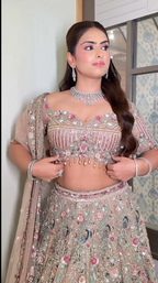 Rose Gold Pastel Petal Embroidered Luxury Lehenga (DC-251049 D-56)