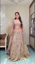 Rose Gold Pastel Petal Embroidered Luxury Lehenga (DC-251049 D-56)