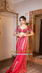 Hot Pink & Gold Leheriya Concept Saree (VDS4315 R-56)