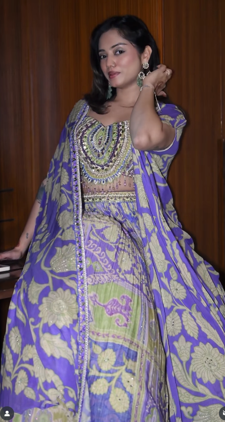 Vibrant Printed and Embellished Fusion Lehenga (A4413 D-69)