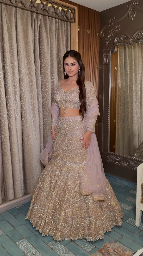 Imperial Gold Lehenga set (1067 D-14) Secondary image