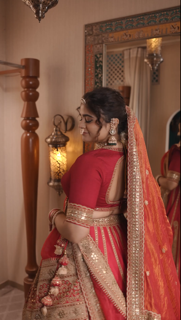 Heirloom Crimson Sabyasachi-Style Bridal Lehenga (NAYANA KALI B-55) Secondary image