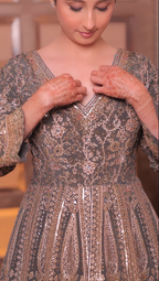 Charcoal Heritage Gown Set (SAJK-5219 D-19)