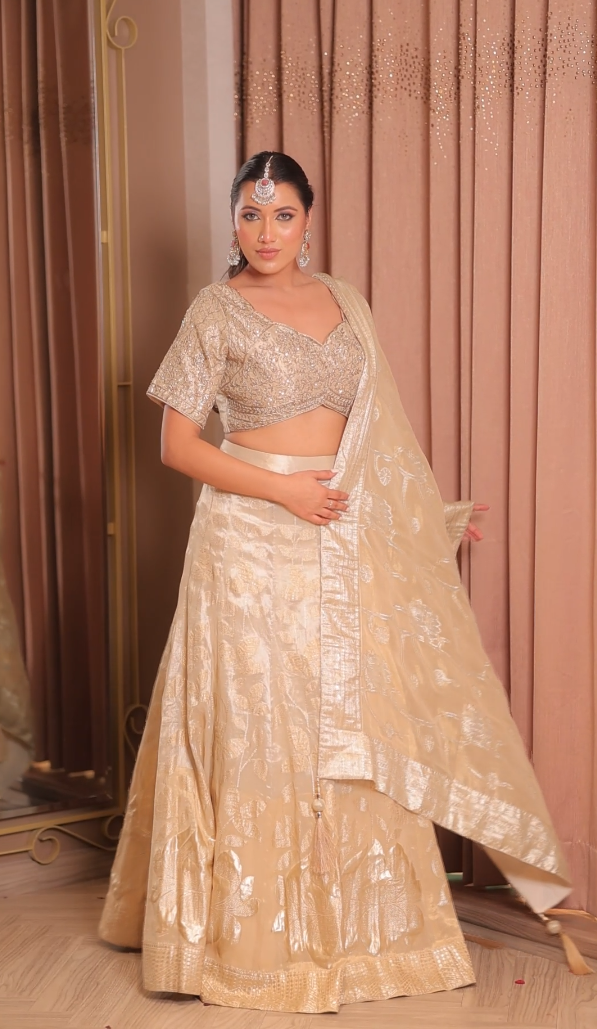 Gilded Aurelia Silk Lehenga (C-890 M-75)