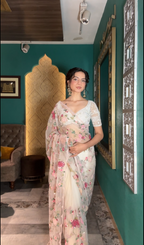 Gardenia Glow Floral Saree (140-2371 B-199)