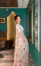 Gardenia Glow Floral Saree (140-2371 B-199)