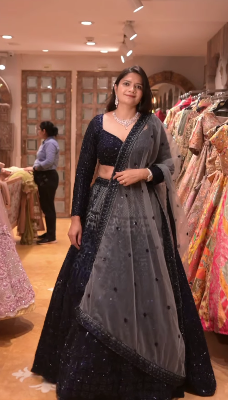 Midnight Sequin Ombré Lehenga