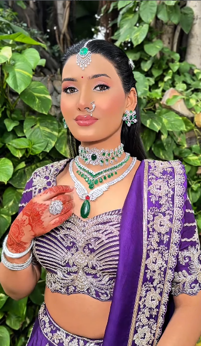 buy Royal Grape Purple Silk Lehenga Choli with Zardosi and Silver Detailing Work for women