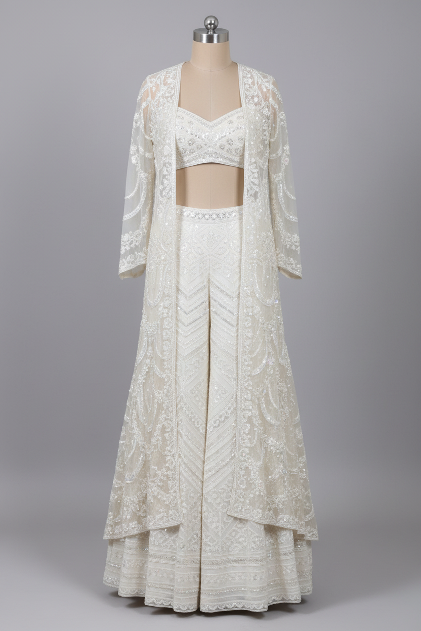 Fancy two-piece dress with long shrug