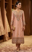 Peach Silk Straight-Fit Suit Set