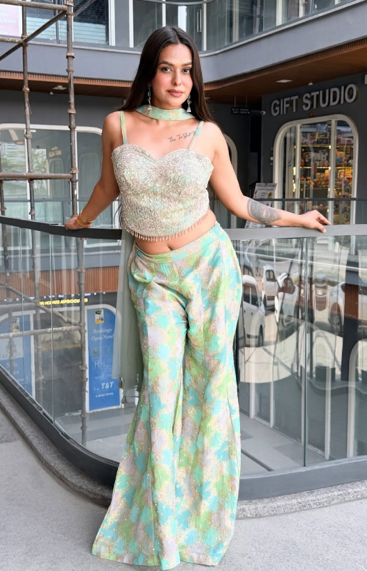 Ethereal Mint Green Sharara Set
