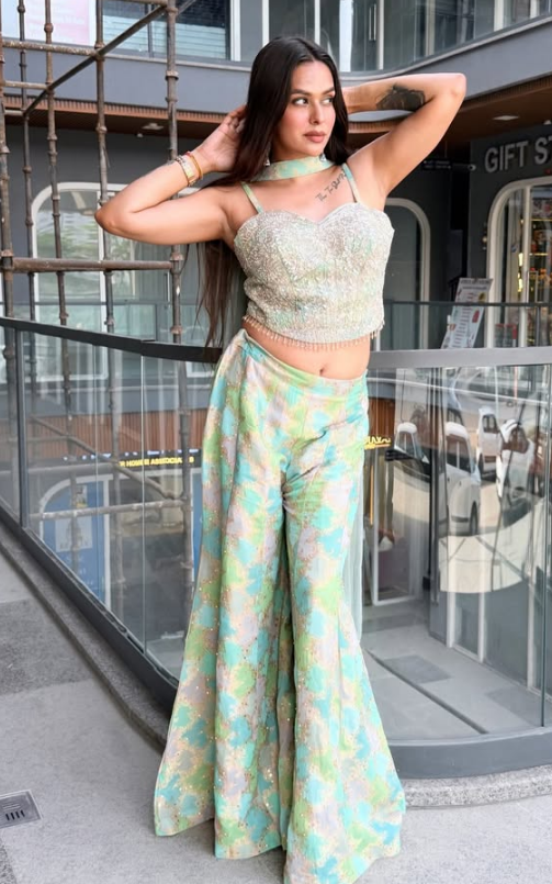 Ethereal Mint Green Sharara Set