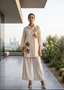 Chic Beige Button-Down Co-ord Set