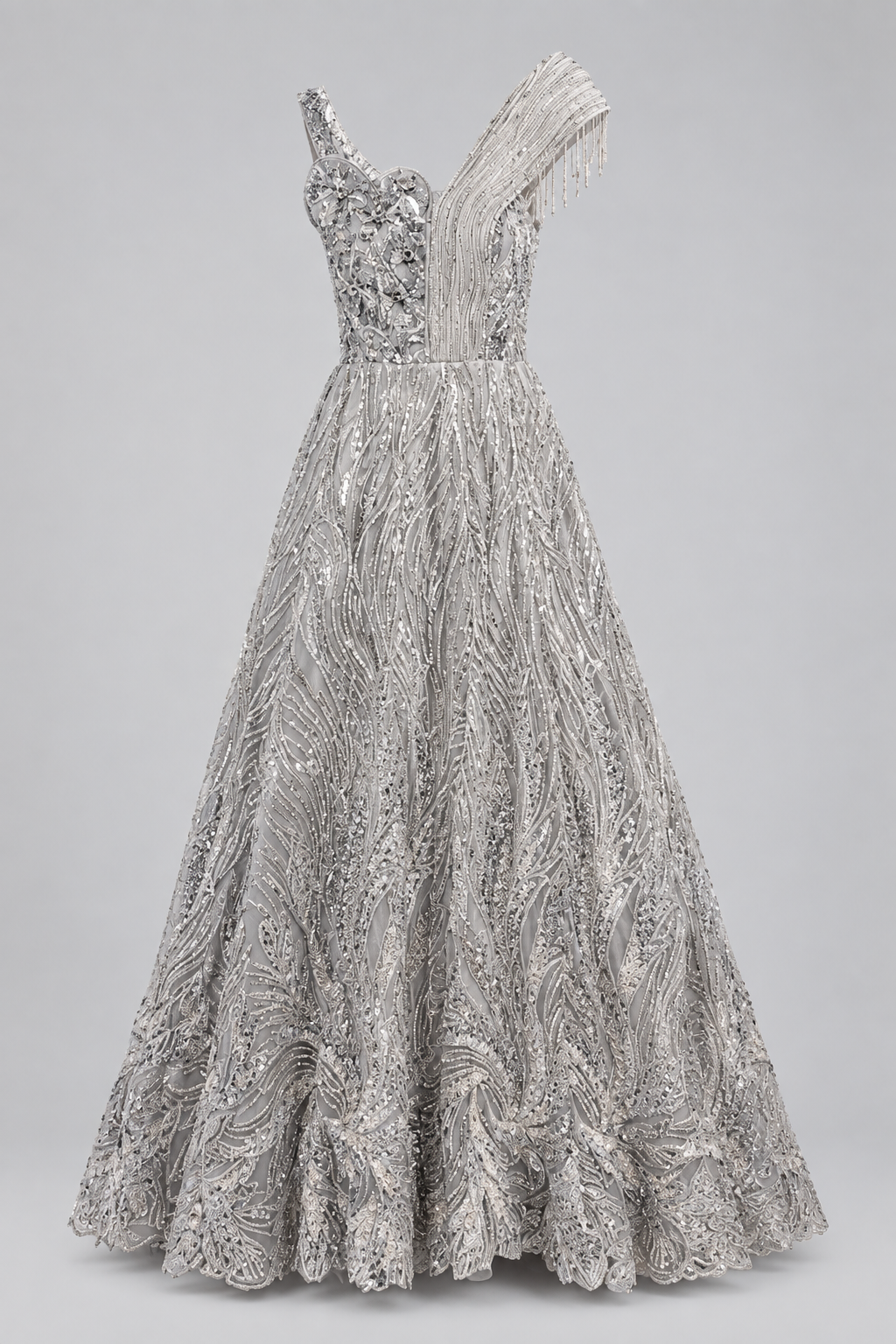 Sterling Starlight Asymmetric Gown