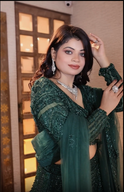 Forest Nymph Sequin Lehenga ( 1495 M-3)