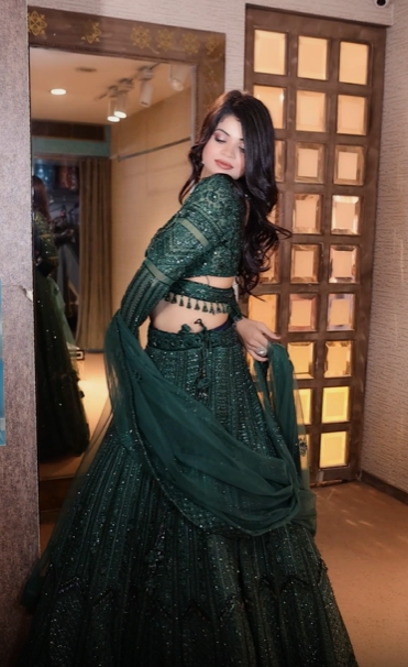 Forest Nymph Sequin Lehenga ( 1495 M-3)