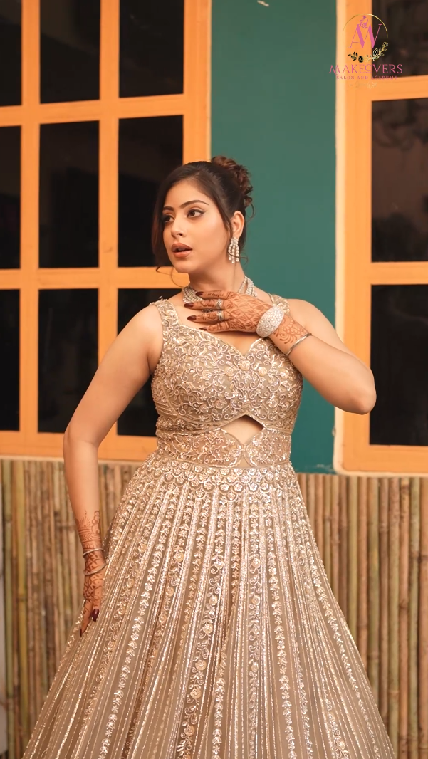 Regal Gold Embellished Flared Gown (BR-1345 D-29) Main image