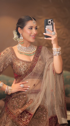 Antique Gold Deep Maroon Heritage Bridal Lehenga (DC-252547 D-56)