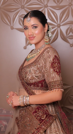 Antique Gold Deep Maroon Heritage Bridal Lehenga (DC-252547 D-56)