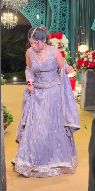 Lavender Dream Crinkle Lehenga Set with Peplum Choli (TOP-9741 M-27)