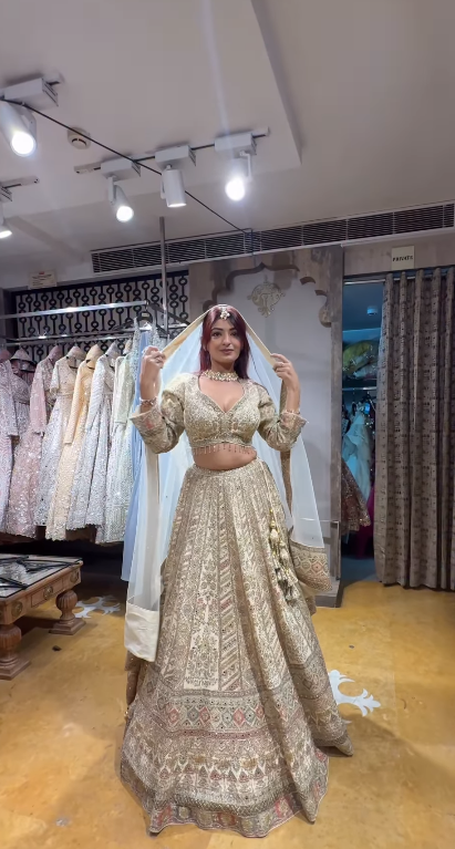 Detailed Ivory and Multi-Tone Embroidered Lehenga (LH-3117 D-19) Secondary image