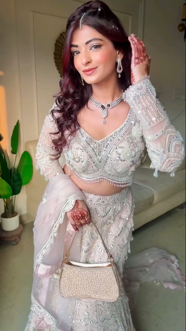 Ivory and White Layered Embroidered Lehenga  (1450 M-146) Secondary image