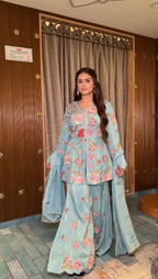 Celestial Bloom Sharara Kurti Set (12052 GS-104)