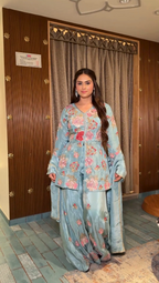 Celestial Bloom Sharara Kurti Set (12052 GS-104)