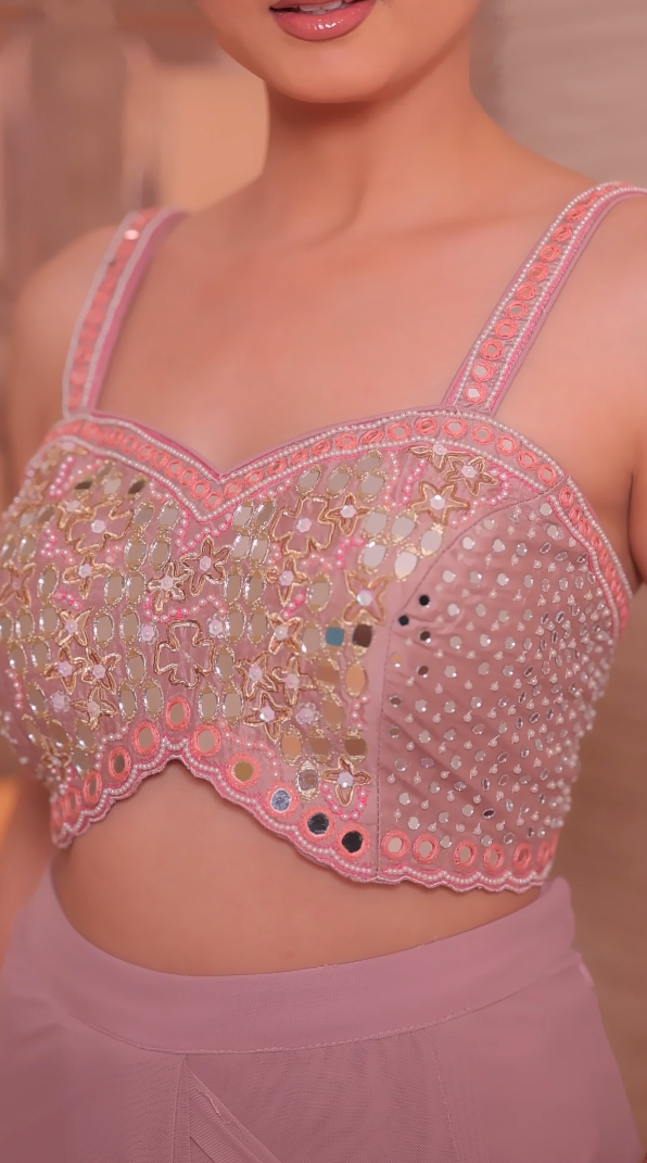 Mauve Meadow Jacket Drape Saree (4100-A D-17)