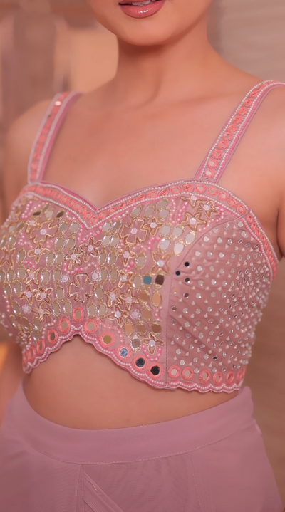 Mauve Meadow Jacket Drape Saree (4100-A D-17)