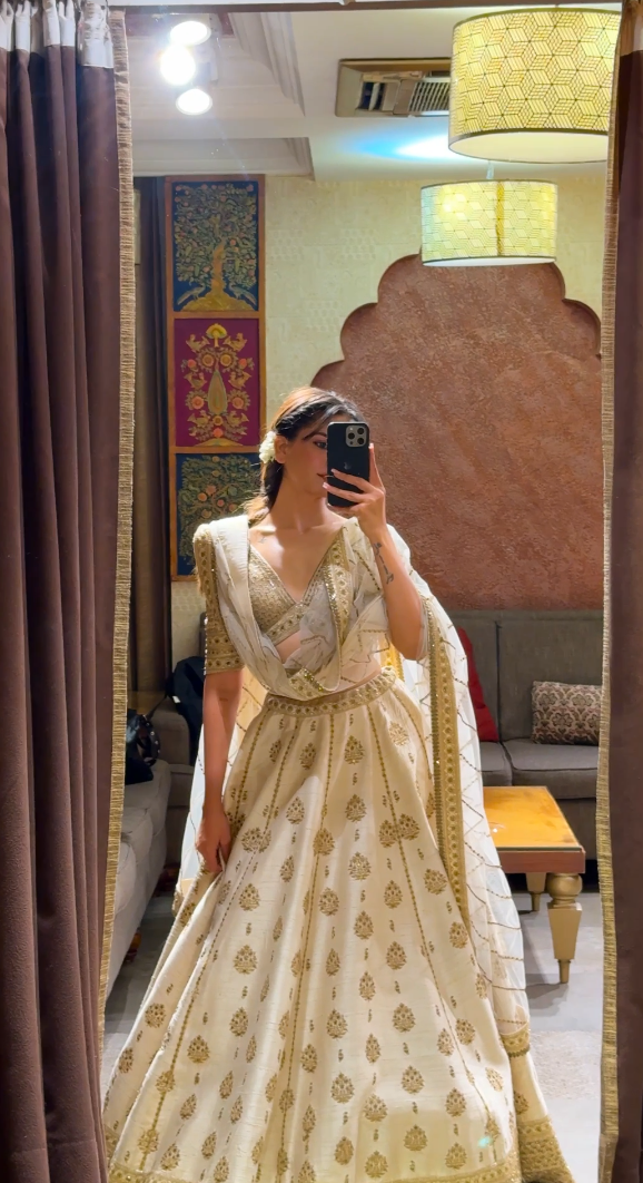 Imperial Ivory regal lehenga Secondary image