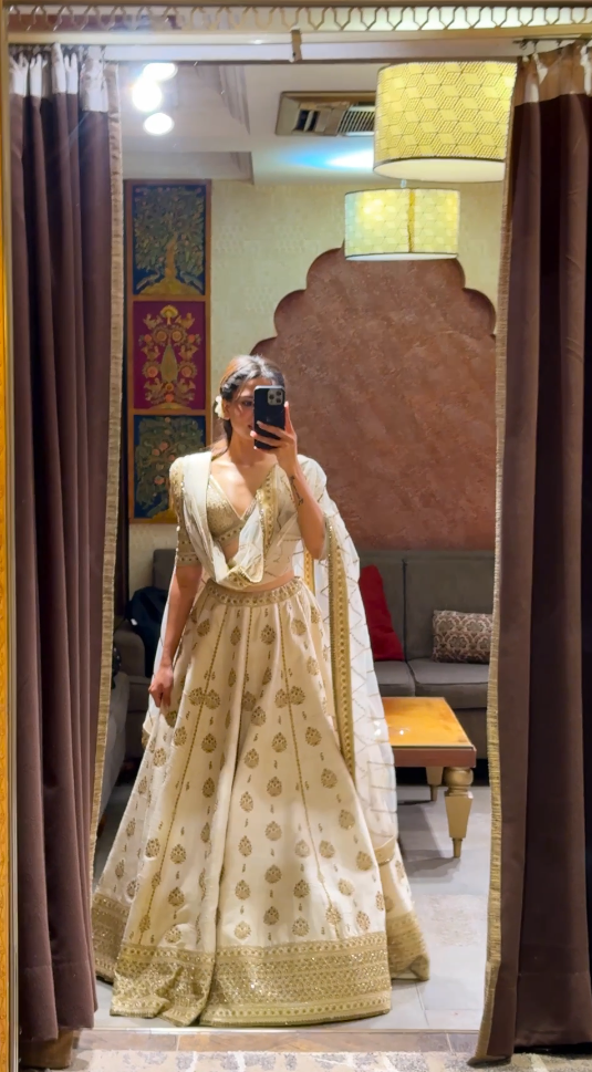 Imperial Ivory regal lehenga Main image