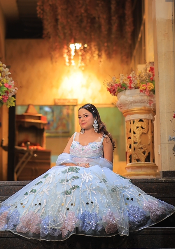 Enchanted Azure Garden Lehenga (10027 D-111)