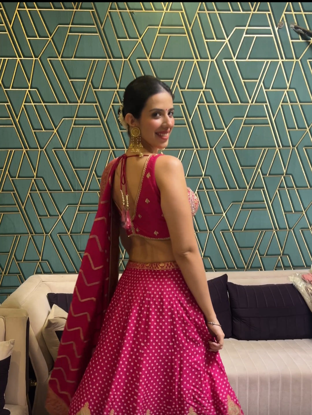 Rani Pink Handcrafted Banarasi Lehenga (8256 M-41)