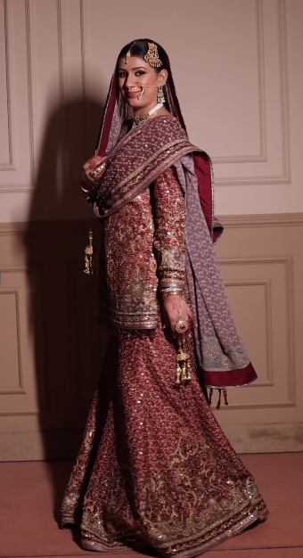 Royal Maroon Bridal Sharara Set