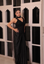 Noir Evening Drape Dress