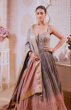 Gilded Charcoal Ombré Gown