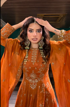 Golden Amber: Embroidered Anarkali Sharara Set