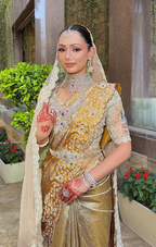 Kanjeevaram-style Golden Saree