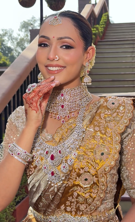 Kanjeevaram-style Golden Saree