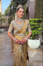 Kanjeevaram-style Golden Saree