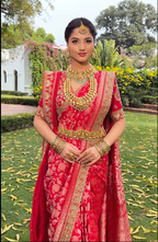 Imperial Crimson: Banarasi Silk Saree