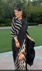 Diagonal pattern Drape Saree