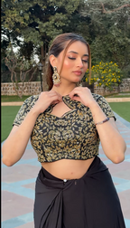 Stunning black drape saree