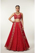 Traditional Fusion Lehenga with Bandhani and Zari Work (SONA-CH -M-24)