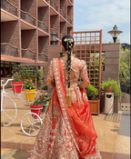 Luxury Royal in Rust Zari work Lehenga