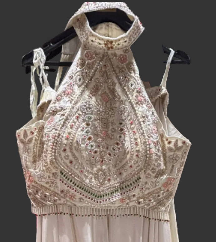 Halter-Neck Crop Top with Flared Palazzo Set Secondary image